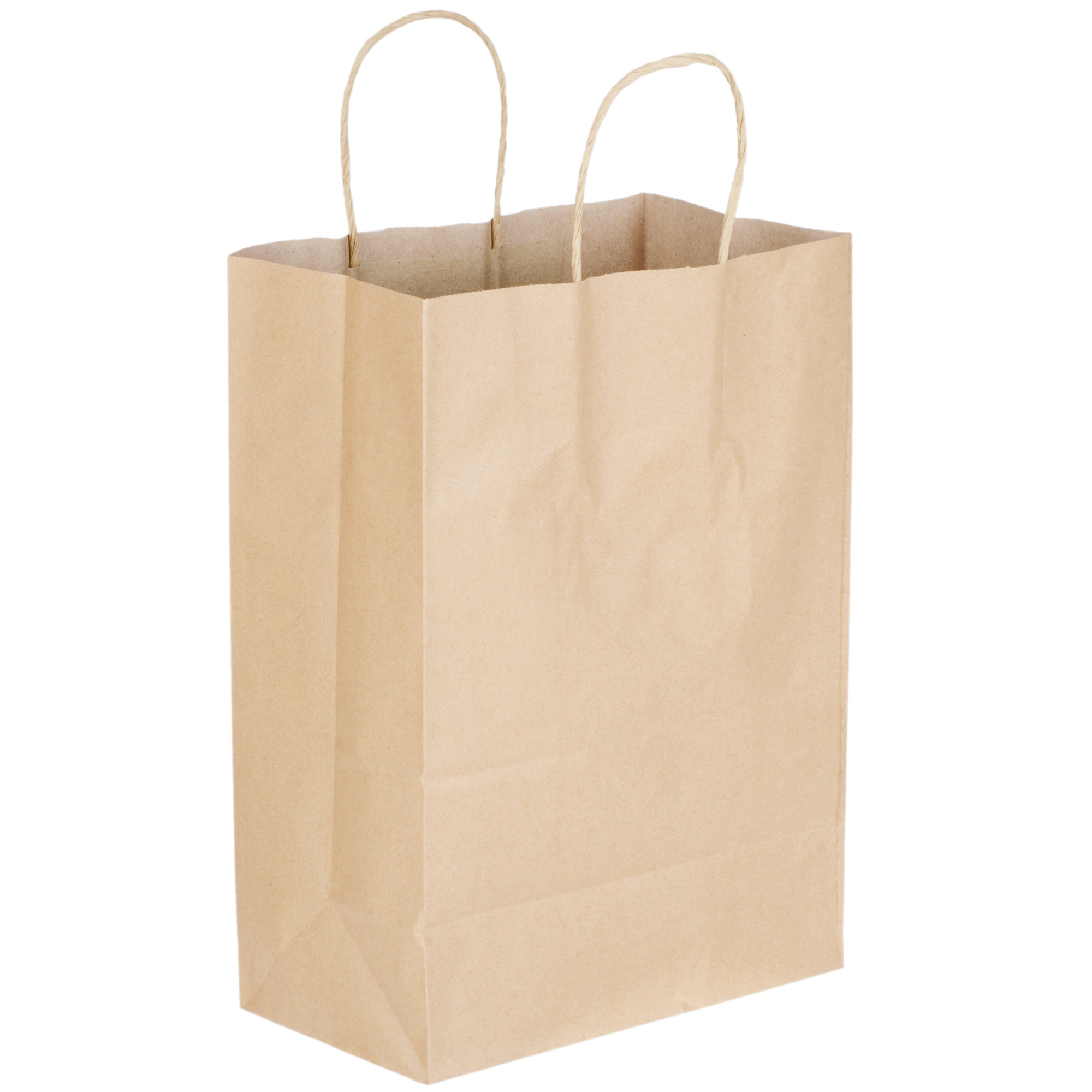 NATURAL KRAFT SHOPPING BAG WITH TWISTED HANDLES, SMALL, 