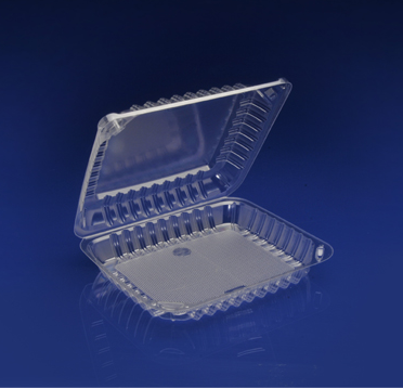 CHC8X1, CLEAR HINGED CONT, 1-CMPT 8&quot;,2.25 (250/CS)