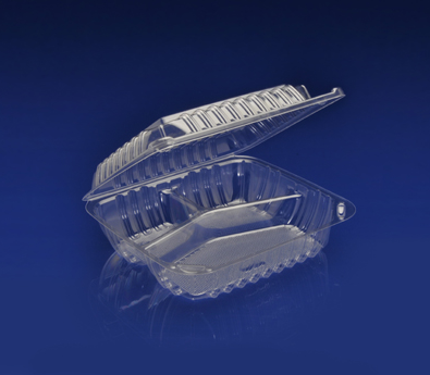 CHC8X2D, CLEAR HINGED CONT, 3-CMPT 8&quot;, 2.75&quot; (250/CS)
