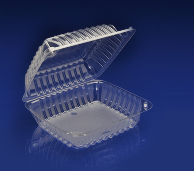 CHC8X3, CLEAR HINGED CONT, 1-CMPT 8&quot;, 3.5&quot; (250/CS)