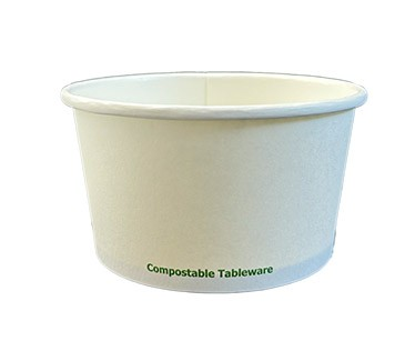 PLA LINER PAPER SOUP CUP, 12OZ, WHITE, COMPOSTABLE,