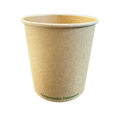 PLA LINER PAPER SOUP CUP, 24OZ, KRAFT, COMPOSTABLE,