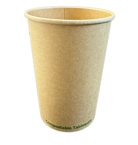 PLA LINER PAPER SOUP CUP, 32OZ, KRAFT, COMPOSTABLE,