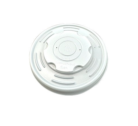 CPLA LIDS FOR 12/16/24/32 OZ PAPER SOUP CUPS, COMPOSTABLE,