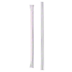 JUMBO STRAW CLEAR WRAPPED,
7.75&quot;  (24*500/CS) 