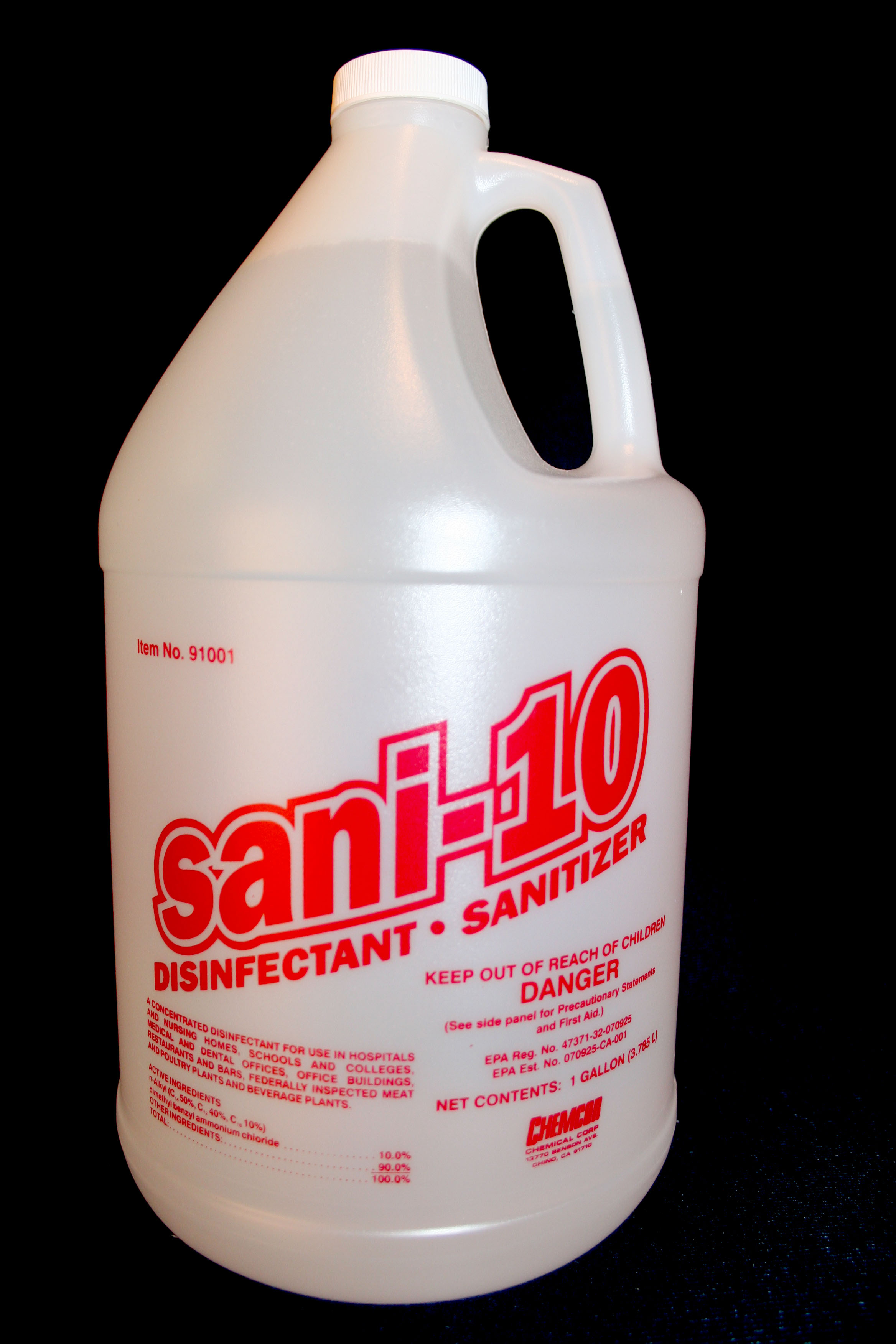 CHEMCOR SANI 10%,
DISINFECTANT AND SANITIZER,
CONCENTRATED. 4/1GAL,