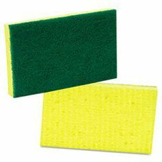 SCOURING PADS, YELLOW &amp; GREEN
 6.25&quot;X3.25&quot; (20/CS) 