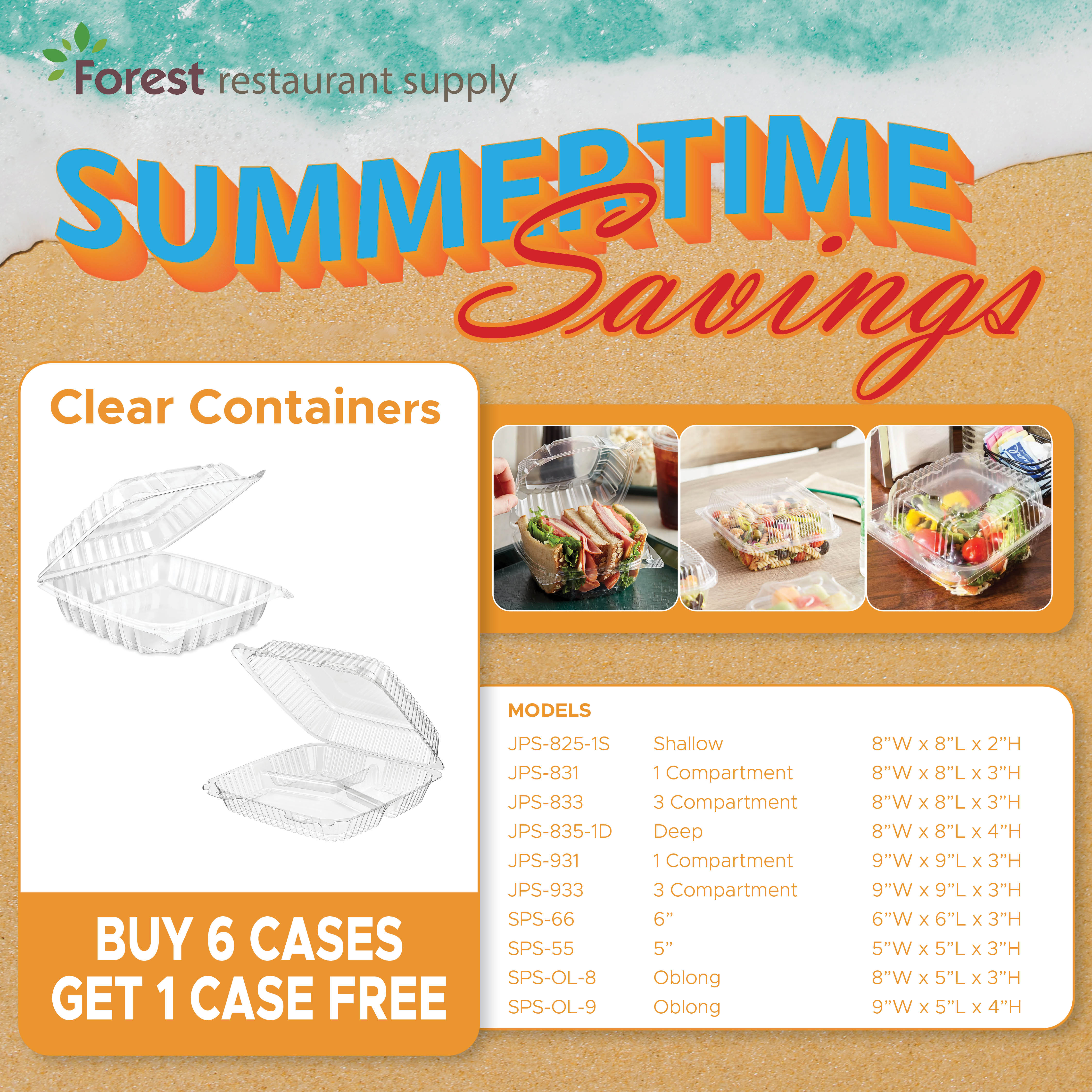 Buy 6 get 1 FREE -Clear container